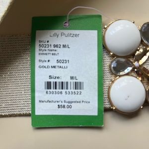 NWT Lilly Pulitzer gold metallic belt m/l